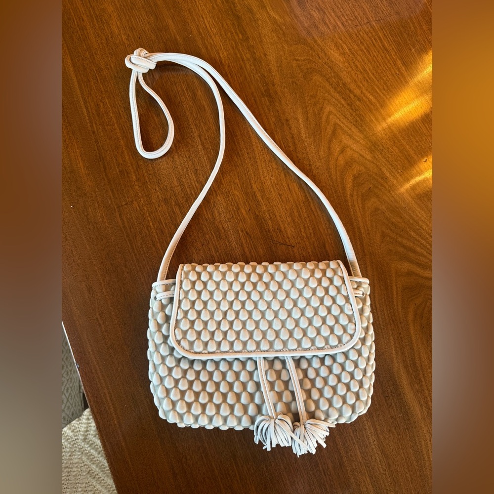 *NWT* Tissa Fontaneda Light Gray “Amor” Crossbody Bag